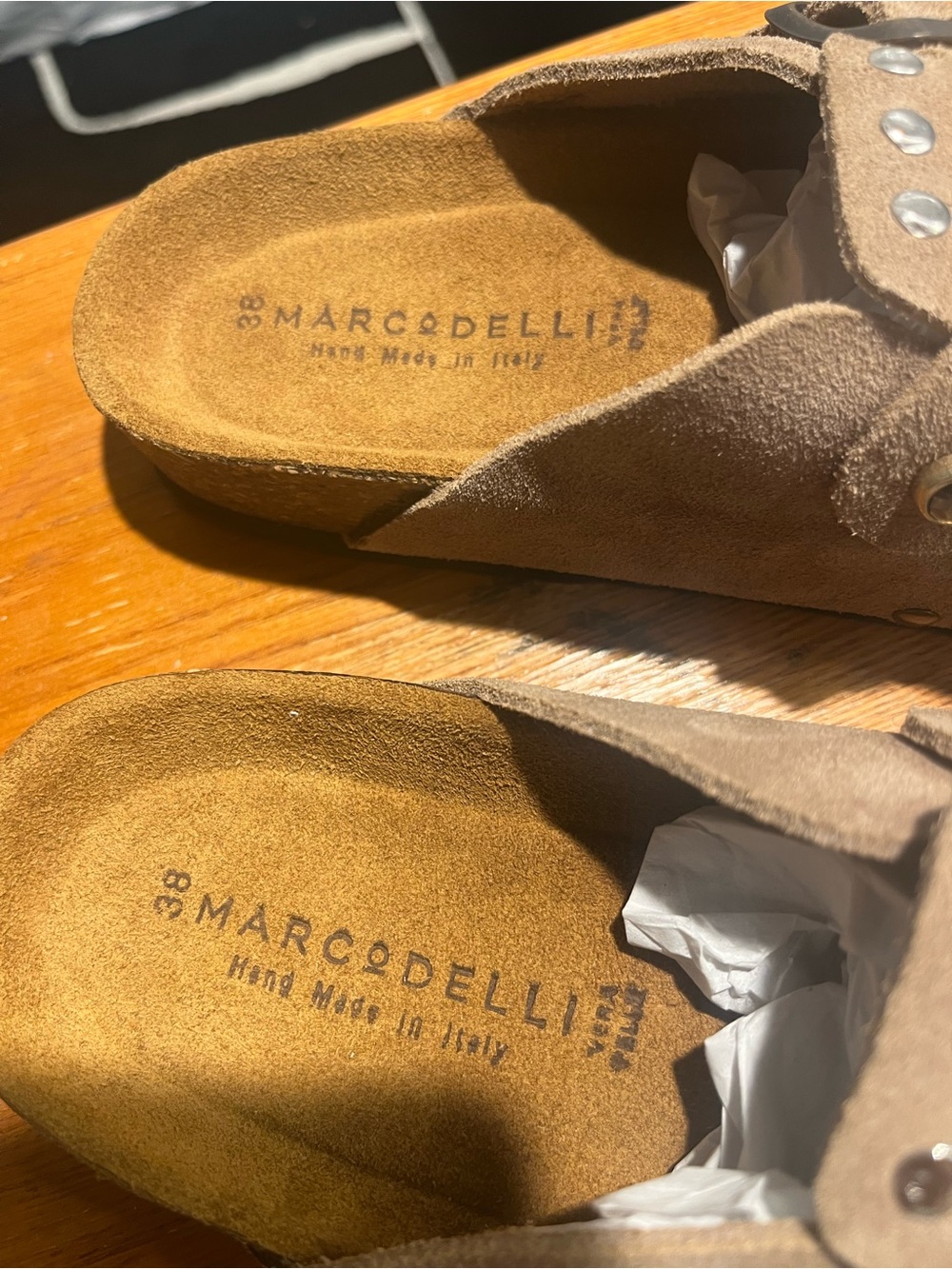Marco Delli Italian High-end Western & extensively detailed Suede Clogs SZ 38 - Picture 3 of 10